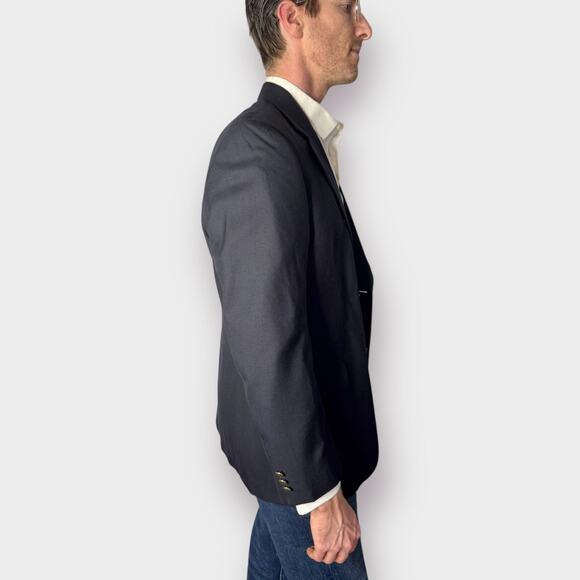 Oscar de la Renta Navy Wool Blazer - Picture 5 of 6